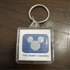 Vintage The Disney Channel Mickey Mouse Ears TV Logo Key Chain Ring